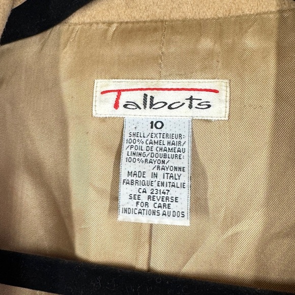 Vintage Talbots Camel Hair Blazer Tan Size 10 Made in Italy Classic Wool Coat - Picture 4 of 14